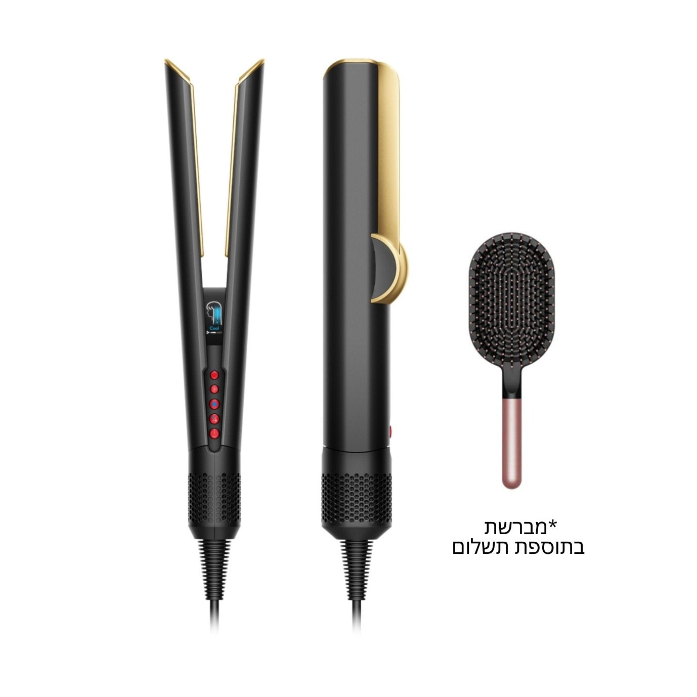 מחליק שיער דייסון צבע זהב שחור אוניקס Dyson Airstrait Onyx Black/Gold
