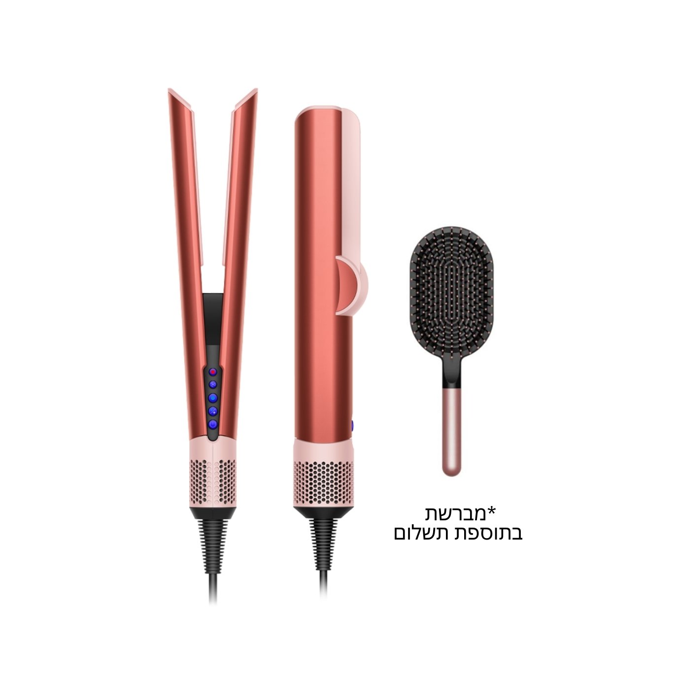 מחליק שיער דייסון צבע ורוד תות Dyson Airstrait Strawberry Bronze/Blush Pink