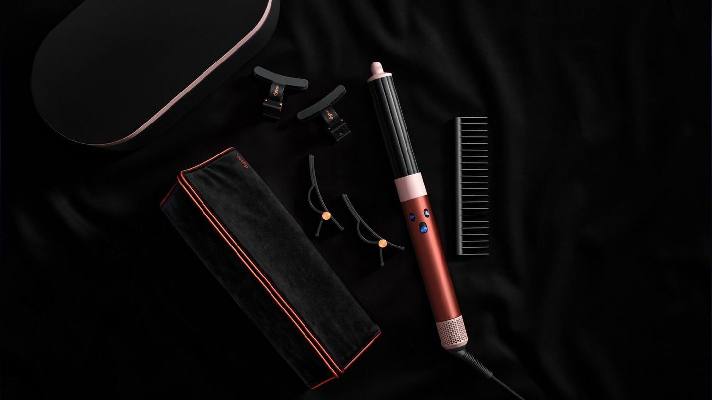 מעצב שיער דייסון ורוד תות Dyson HS05 Airwrap Complete Long Strawberry bronze and blush pink