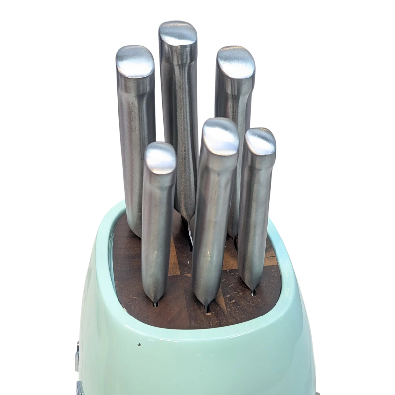 SMEG Knife Set, 6 Pieces, Retro Style Pastel Mint Green