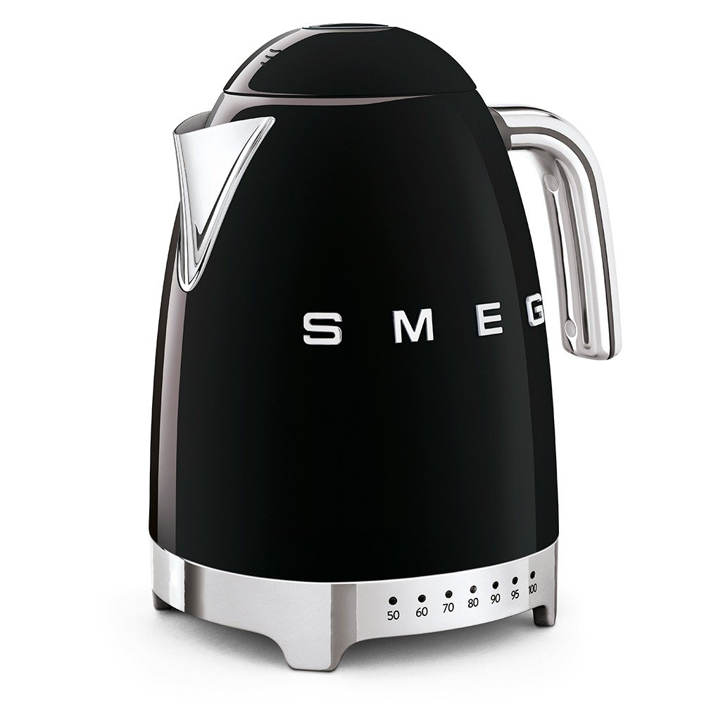 SMEG KLF04BLEU electric kettle with variable temperature control – black color