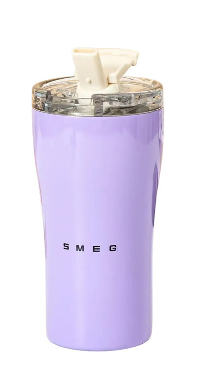 ספל קפה תרמי מפלדת אל-חלד מבית SMEG, 550 מ"ל – שומר על משקאות חמים או קרים – סגול