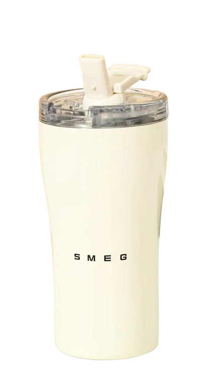 כוס תרמית לקפה SMEG מפלדת אל-חלד, 550 מ"ל – לשמירה על חום וקור – צבע שמנת