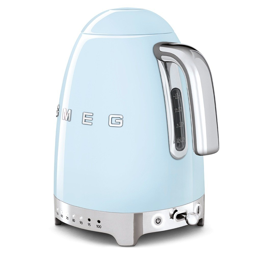 SMEG KLF04PBEU Electric Kettle with Variable Temperature Control – Pastel Light Blue