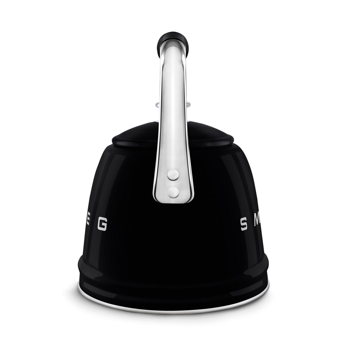 SMEG WKF01BL electric kettle in retro 50's style with built-in whistle - black color, 2.3 liter capacity