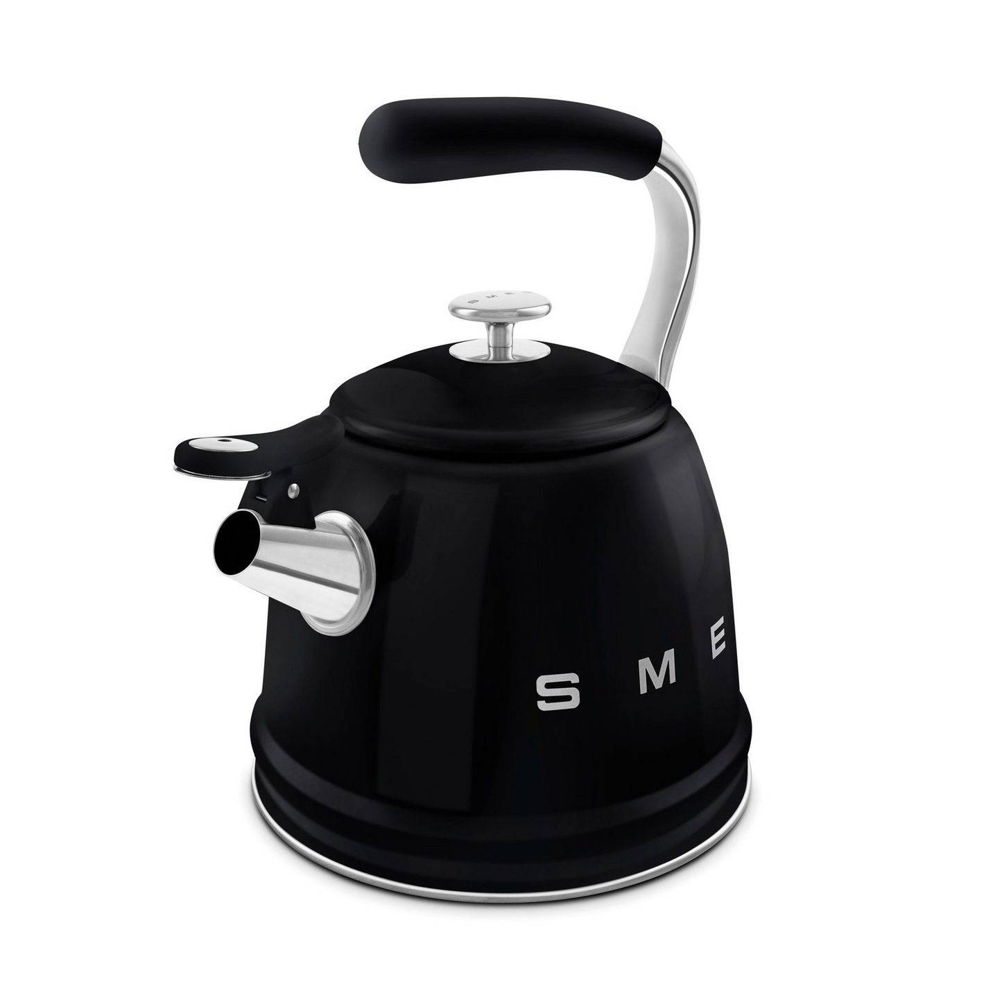 SMEG WKF01BL electric kettle in retro 50's style with built-in whistle - black color, 2.3 liter capacity