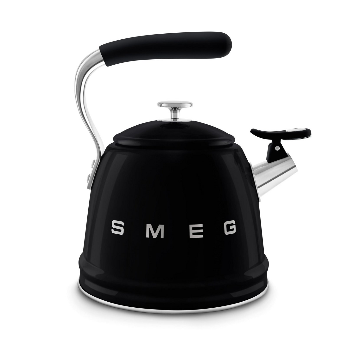 SMEG WKF01BL electric kettle in retro 50's style with built-in whistle - black color, 2.3 liter capacity