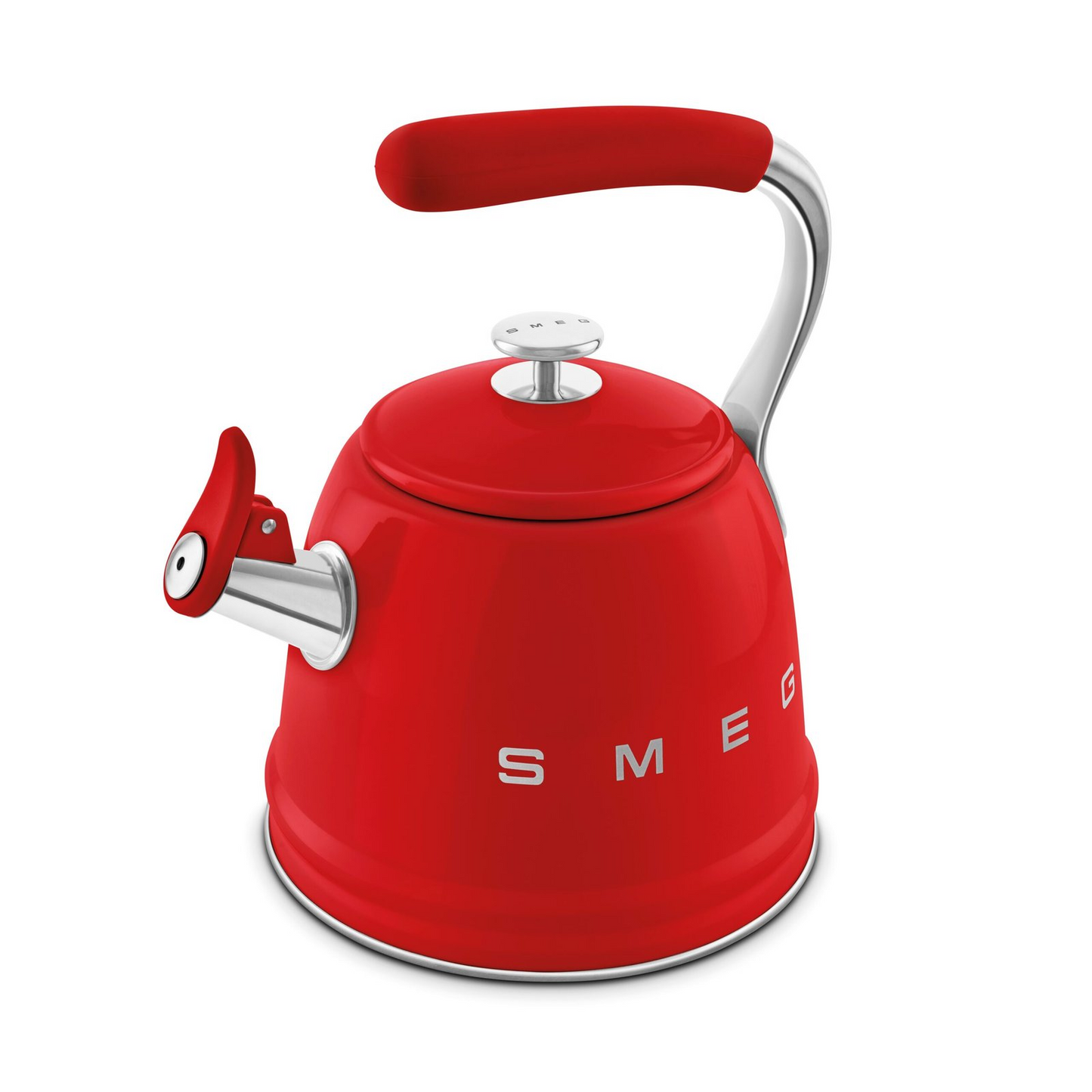 SMEG WKF01RD electric kettle in retro 50's style with whistle - red color, capacity 2.3 liters
