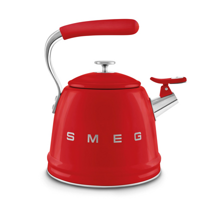 SMEG WKF01RD electric kettle in retro 50's style with whistle - red color, capacity 2.3 liters