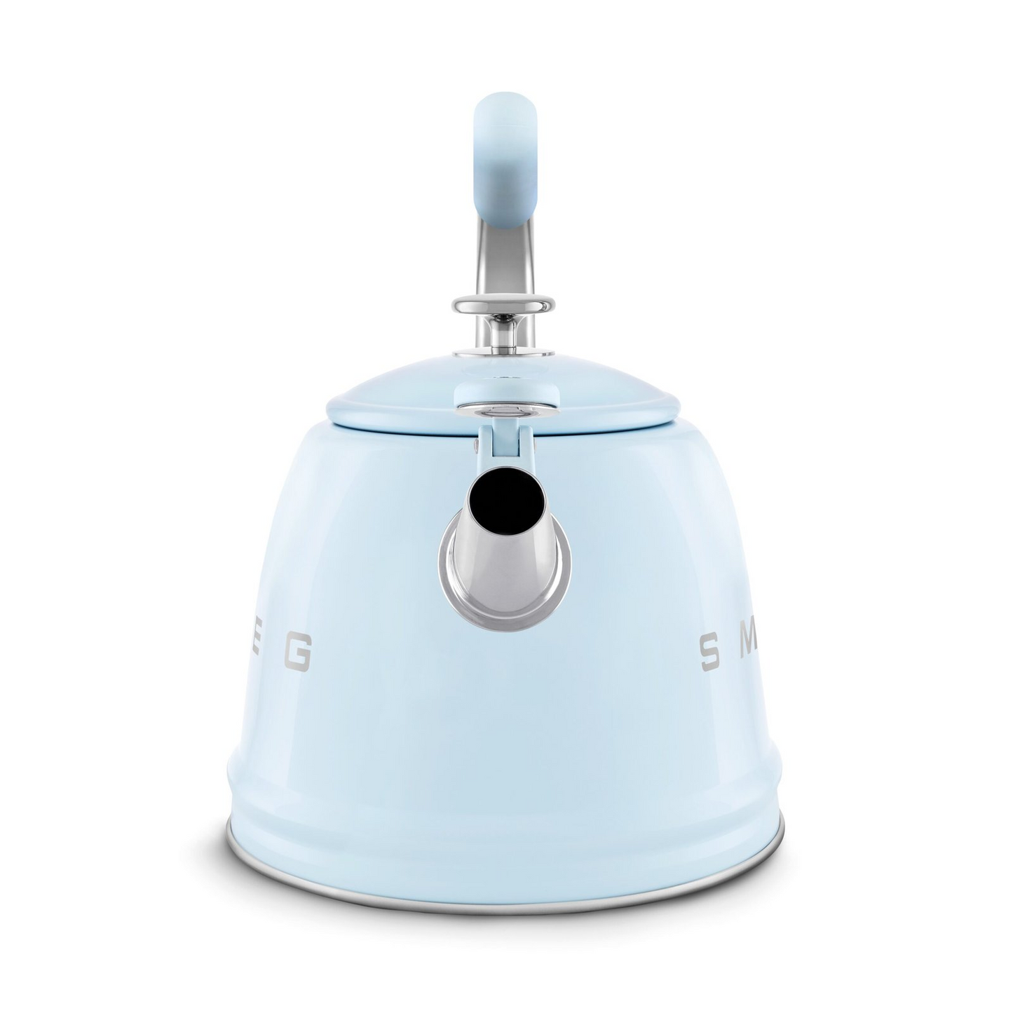 SMEG WKF01PB stovetop kettle in retro 50's style with whistle - pastel blue color, 2.3 liter capacity, suitable for induction