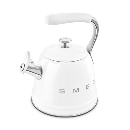 Smeg WKF01WH 50's Style Kettle with Steam Whistle – White Color 2.3 Liters