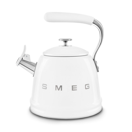 Smeg WKF01WH 50's Style Kettle with Steam Whistle – White Color 2.3 Liters