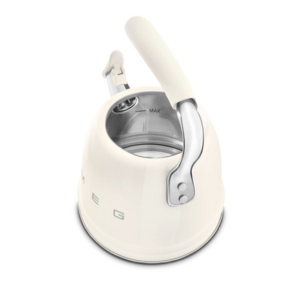 Smeg WKF01CR Retro 50's Style Kettle with Steam Whistle - Cream Color 2.3 Liters