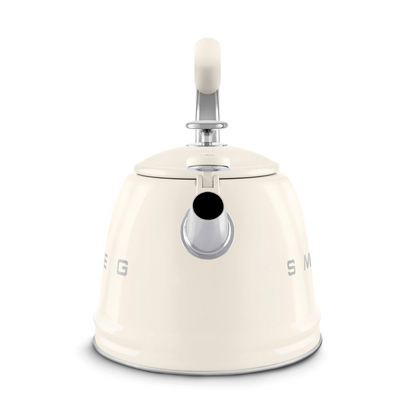 Smeg WKF01CR Retro 50's Style Kettle with Steam Whistle - Cream Color 2.3 Liters