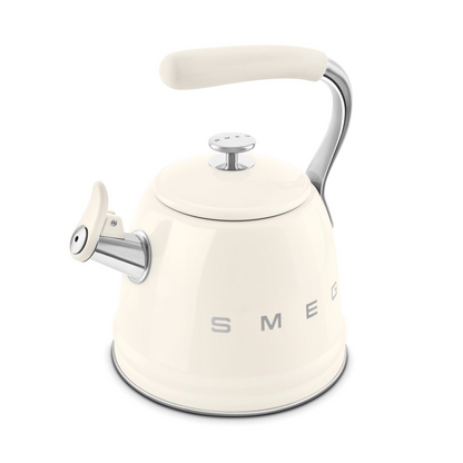 Smeg WKF01CR Retro 50's Style Kettle with Steam Whistle - Cream Color 2.3 Liters