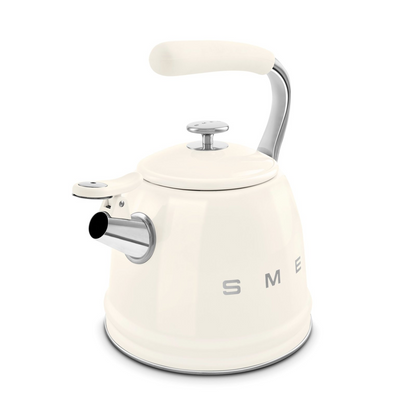 Smeg WKF01CR Retro 50's Style Kettle with Steam Whistle - Cream Color 2.3 Liters