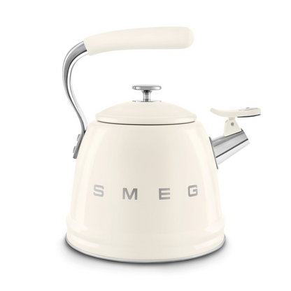 Smeg WKF01CR Retro 50's Style Kettle with Steam Whistle - Cream Color 2.3 Liters