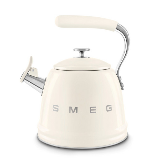 Smeg WKF01CR Retro 50's Style Kettle with Steam Whistle - Cream Color 2.3 Liters