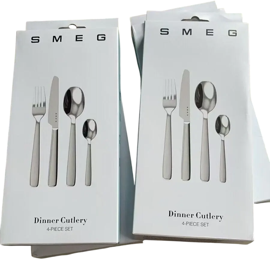 SMEG 24-piece cutlery set in luxurious Italian design – high-quality stainless steel with a glossy finish