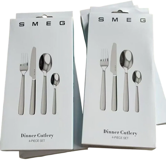 SMEG 24-piece cutlery set in luxurious Italian design – high-quality stainless steel with a glossy finish