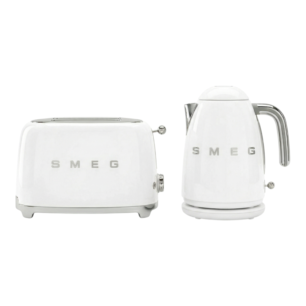 SMEG toaster and kettle set in white TSF01 & KLF03