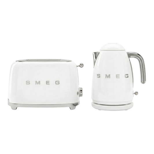 SMEG toaster and kettle set in white TSF01 & KLF03
