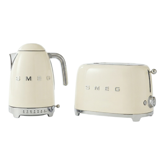 SMEG Retro Cream TSF01 & KLF04 Kettle and Stove Set – Luxurious Retro Design for the Kitchen
