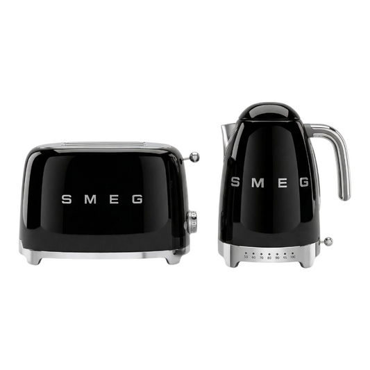 SMEG Retro Black TSF01 & KLF04 Kettle and Stove Set – Luxurious Kitchen Design