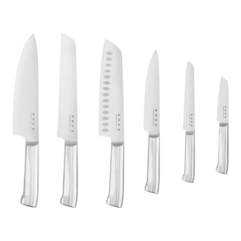 SMEG Knife Set, 6 Pieces, Retro Style Cream