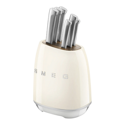 SMEG Knife Set, 6 Pieces, Retro Style Cream