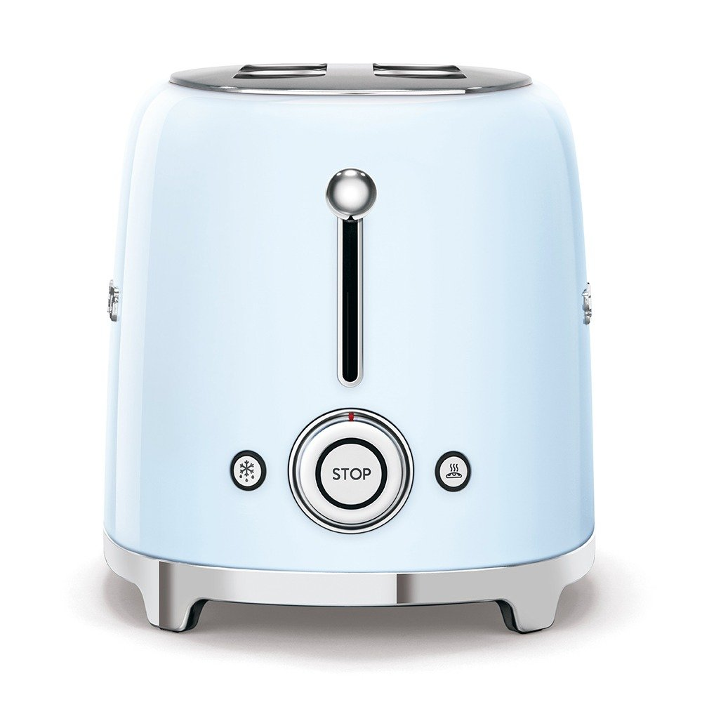 SMEG TSF01PBUS electric toaster with 2 slots and defrost and reheat functions - pastel blue retro color