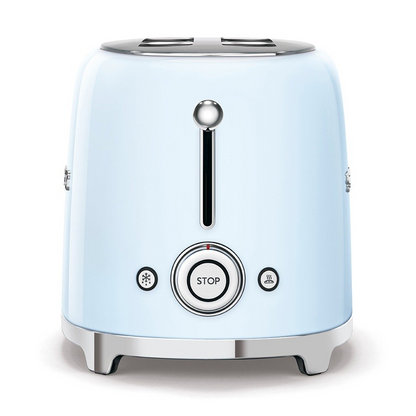 SMEG TSF01PBUS electric toaster with 2 slots and defrost and reheat functions - pastel blue retro color