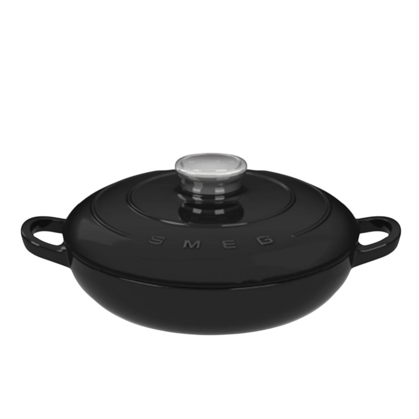 SMEG cast iron pot, diameter 26 cm, for slow and even cooking – Black color