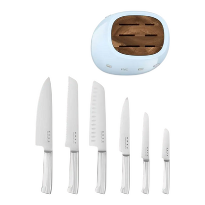 SMEG Knife Set, 6 Pieces, Retro Style Pastel Blue