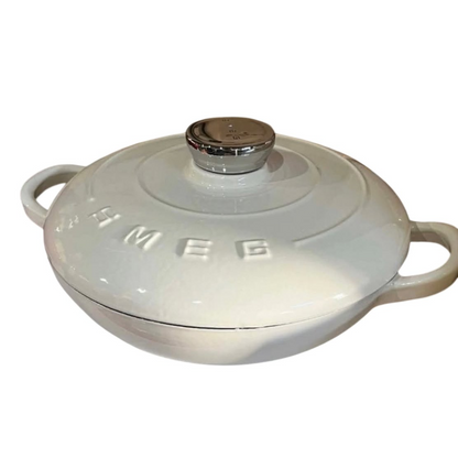 SMEG Cast Iron Pot Diameter 26 cm – Cream Color
