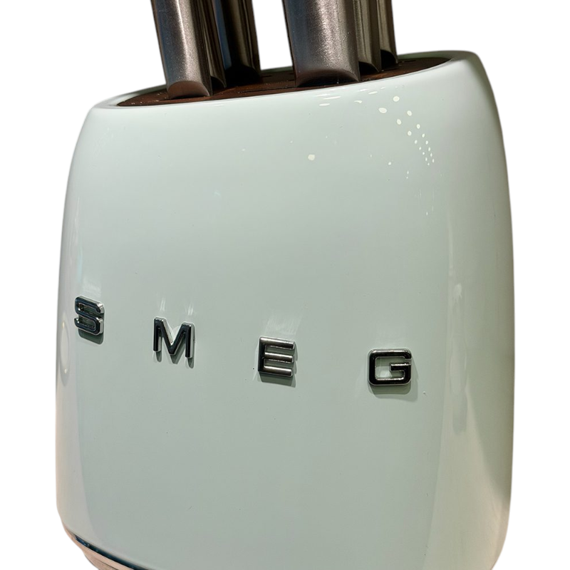 SMEG Knife Set, 6 Pieces, Retro Style Pastel Mint Green