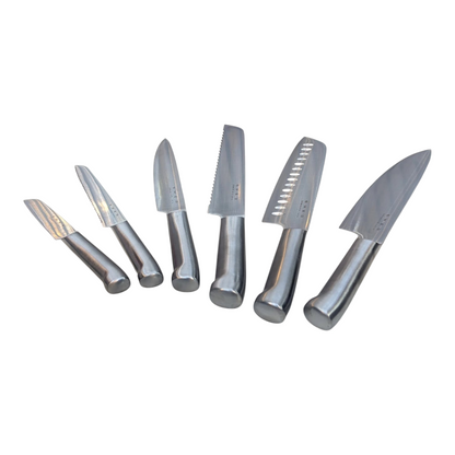 SMEG Knife Set, 6 Pieces, Retro Style Pastel Mint Green