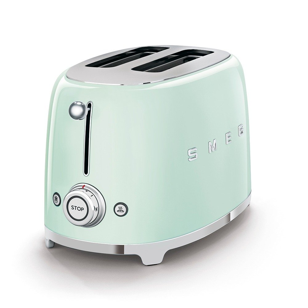SMEG TSF01PGUS retro style electric toaster with 6 browning levels – 2 slices – pastel green color