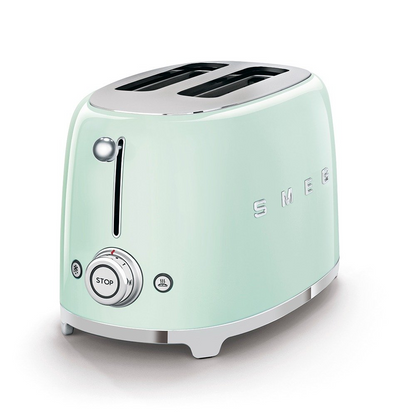 SMEG TSF01PGUS retro style electric toaster with 6 browning levels – 2 slices – pastel green color