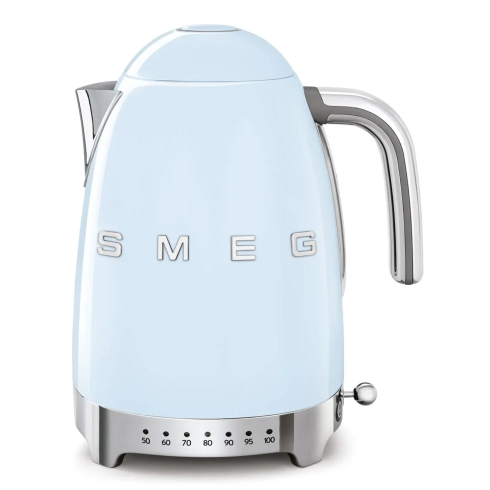 SMEG TSF01PBUS & KLF04PBEU Pastel Blue Electric Toaster and Kettle – Retro Set