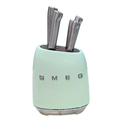 SMEG Knife Set, 6 Pieces, Retro Style Pastel Mint Green