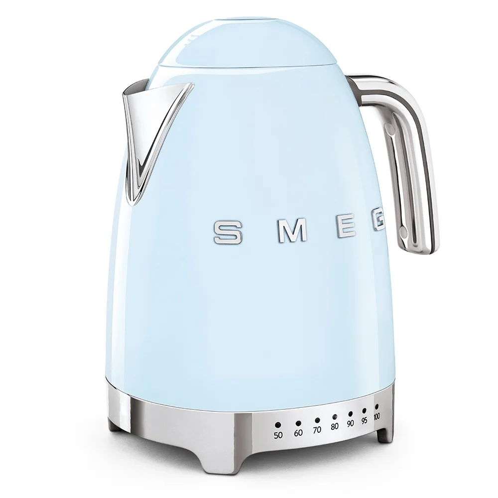 SMEG TSF01PBUS & KLF04PBEU Pastel Blue Electric Toaster and Kettle – Retro Set