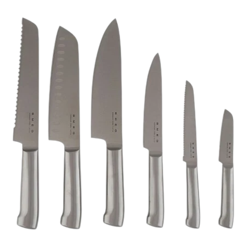 SMEG Knife Set, 6 Pieces, Retro Style Pink