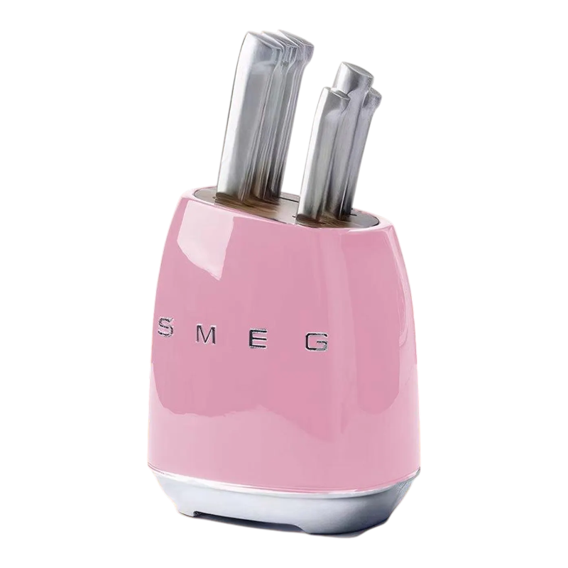 SMEG Knife Set, 6 Pieces, Retro Style Pink