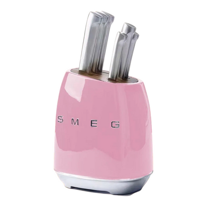 SMEG Knife Set, 6 Pieces, Retro Style Pink