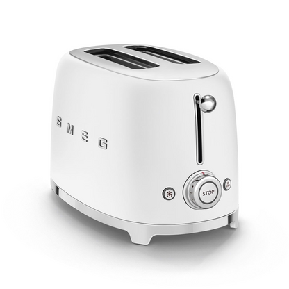 SMEG TSF01WHMUS electric toaster with 6 browning levels and defrost and reheat functions – white color