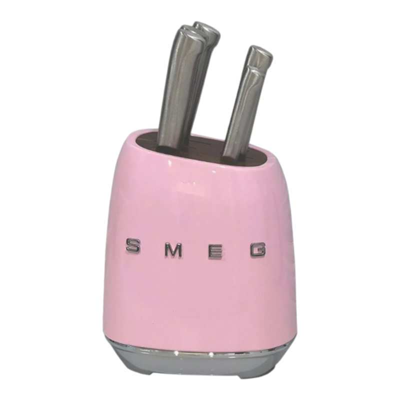 SMEG Knife Set, 6 Pieces, Retro Style Pink