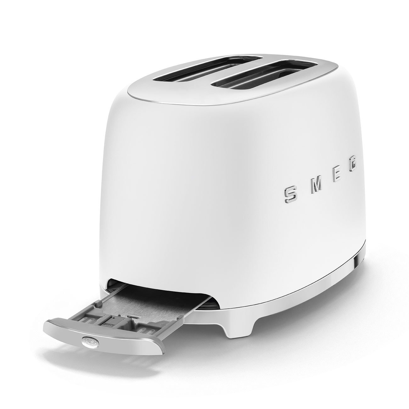 SMEG TSF01WHMUS electric toaster with 6 browning levels and defrost and reheat functions – white color