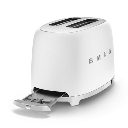 SMEG TSF01WHMUS electric toaster with 6 browning levels and defrost and reheat functions – white color