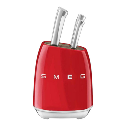 SMEG Knife Stand Set, 6 Pieces, Retro Style Red